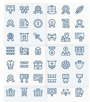 42 Regular Line Detail Enhanced High Resolution Icons from Ribbon Suite vector
