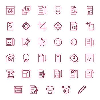 35 Retina Ready Regular Line Icons optimized for Modify Editable display vector