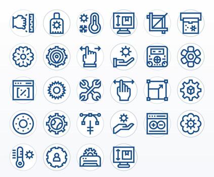 28 64x64 Bold Line Pixel Aligned Icons for Adjust Projects vector