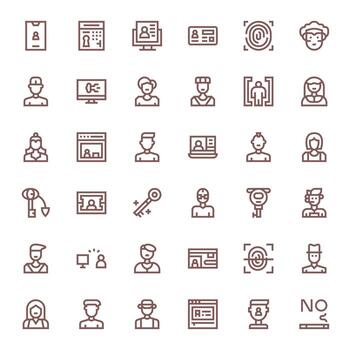 36 negrita línea íconos diseñado para iniciar sesión en retina Listo cuadrícula equipado formato vector