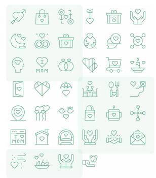 Affection Icon Repository containing 40 Thin Line Retina Ready Display Perfect graphics vector
