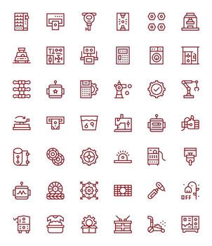 42 Regular Line Icons from Machine in 256x256 Editable Quality vector