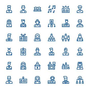36 Bold Line Icons designed for Staff in High Resolution PIXEL Perfect format vector