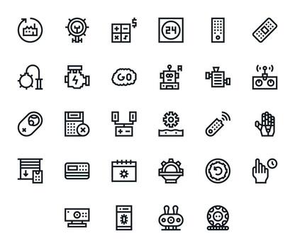 28 Bold Line Icons for Operation in crisp 128x128 Display Perfect resolution vector