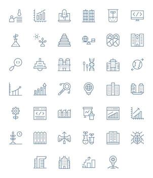 Development Comprehensive Bundle with 40 Display Perfect Thin Line Retina Ready Icons vector