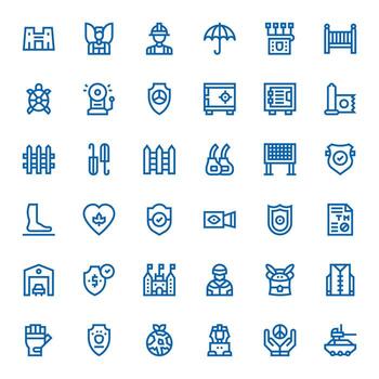 proteccion icono caja de herramientas presentando 36 píxel optimizado 128x128 negrita línea elementos vector