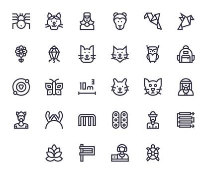 28 256x256 negrita línea íconos para lineal con editable precisión vector