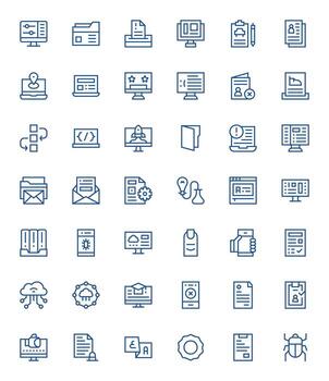 42 Grid Fitted Retina Ready Icons for Application in elegant Regular Line design vector