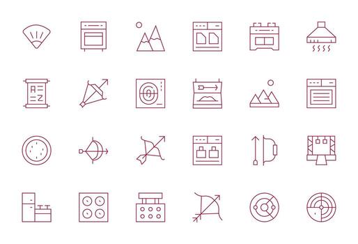 24 Thin Line Icons from Range in Retina Ready Pixel Optimized Quality vector
