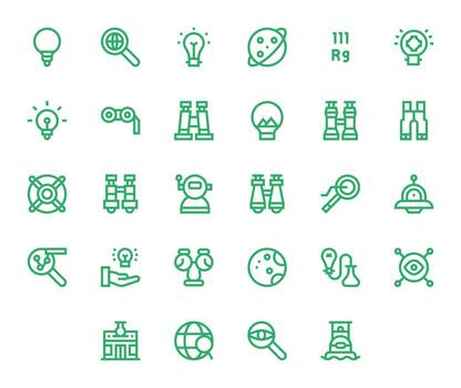 28 negrita línea íconos diseñado para descubrimiento en alto resolución monitor Perfecto formato vector