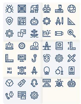 45 Bold Line Display Perfect High Resolution Icons from Technical Suite vector