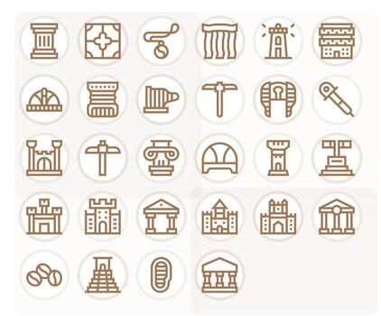 Roca editable conjunto con 28 alto resolución negrita línea íconos vector