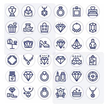Luxury Icon Toolkit featuring 36 PIXEL Perfect High Resolution Bold Line elements vector