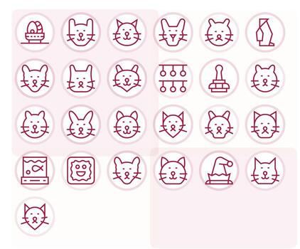 25 Pixel Optimized Icons themed around Clipart in 256x256 Regular Line format vector