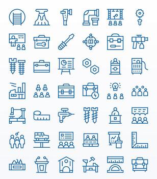 42 regular línea íconos para taller en crujiente 128x128 editable resolución vector