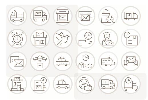 24 256x256 Icons for Dispatch in Pixel Optimized Thin Line Format vector