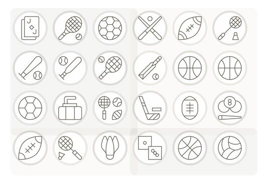 24 Thin Line Icons from Game Icon in High Resolution Grid Fitted Quality vector