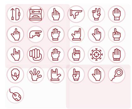 25 píxel optimizado 256x256 íconos para señalando en elegante regular línea diseño vector