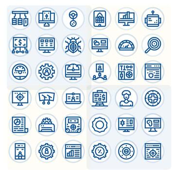 36 negrita línea píxel alineado íconos a la medida para tablero 64 x 64 interfaz vector