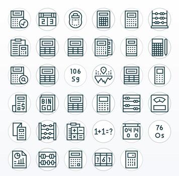 números icono biblioteca con 35 regular línea alto resolución detalle mejorado diseños vector