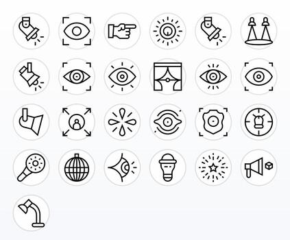 25 Regular Line Pixel Aligned Icons crafted for Spotlight 256x256 applications vector