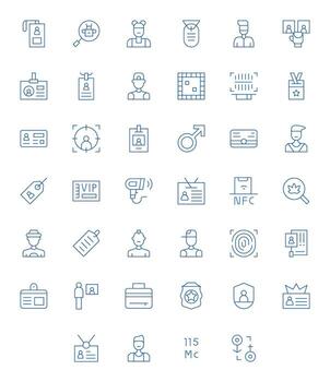 identificación diseño íconos presentando 40 píxel Perfecto Delgado línea estilo vector