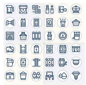 Capacity Icon Toolkit featuring 36 Pixel Aligned 256x256 Bold Line elements vector