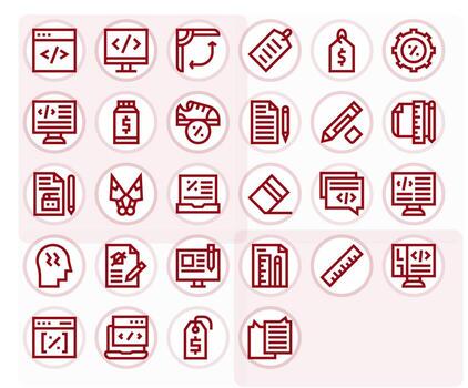 Markup Graphics Pack including 28 Bold Line High Resolution Pixel Aligned Icons vector