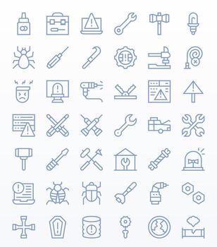 42 regular línea monitor Perfecto íconos para reparar gráficos vector