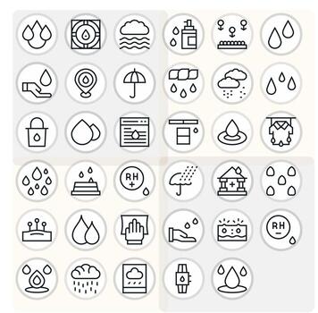 35 Display Perfect Regular Line Icons from Moisture Collection vector