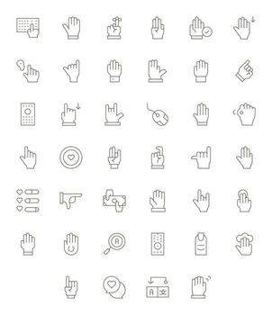 Seleccione profesional conjunto con 40 Delgado línea píxel optimizado 128x128 íconos vector