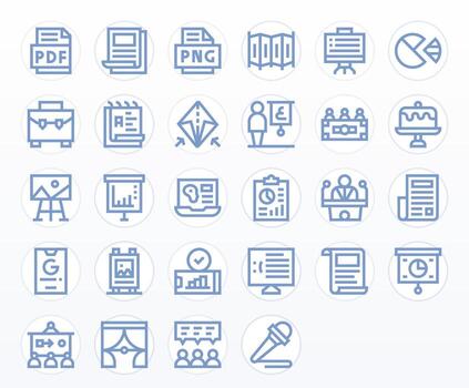 28 Bold Line Display Perfect Icons tailored for Presentation 256x256 interface vector