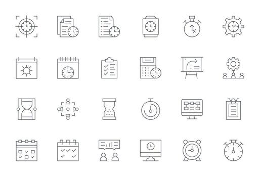 Thin Line Detail Enhanced Icons from Project Management Set with 24 256x256 Icons vector