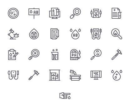 Testing Icon Collection featuring 25 Editable 256x256 Regular Line Designs vector