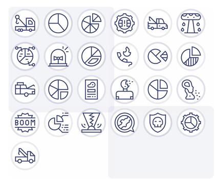 25 Regular Line Icons for Breakdown in crisp 256x256 Pixel Optimized resolution vector