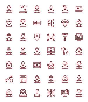 iniciar sesión completar paquete con 42 256x256 regular línea monitor Perfecto íconos vector