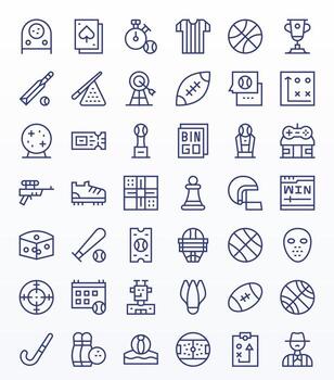 Game 128x128 Icon Pack with 42 Regular Line Pixel Optimized Elements vector