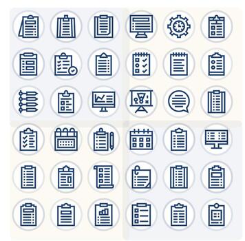 36 negrita línea monitor Perfecto íconos para Tareas gráficos vector