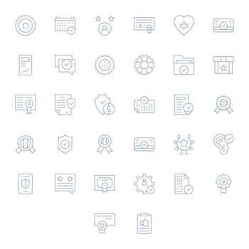 Verified Exclusive Set featuring 32 Thin Line Pixel Optimized High Resolution Icons vector