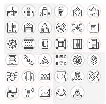 estructura escalable conjunto presentando 35 detalle mejorado regular línea 128x128 íconos vector