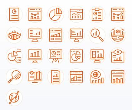 25 Editable Regular Line Icons designed for Trends Interface vector