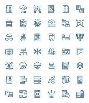 42 Regular Line Display Perfect Retina Ready Icons from Database Suite vector