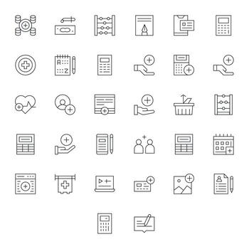 32 64 x 64 editable íconos para añadir en Delgado línea tema vector