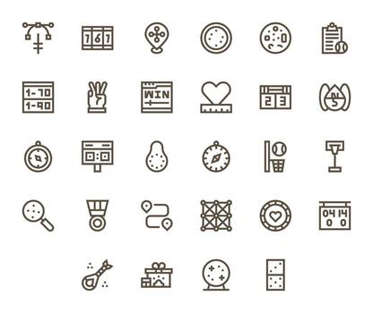 Points Retina Ready Icon Pack with 28 Bold Line Pixel Optimized Elements vector