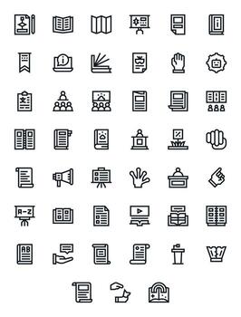 Instruction Digital Pack containing 45 Display Perfect Bold Line High Resolution Icons vector