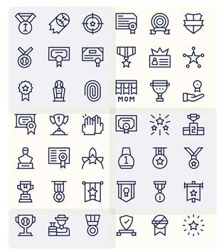 42 Regular Line Icons for Recognition in crisp High Resolution Display Perfect resolution vector