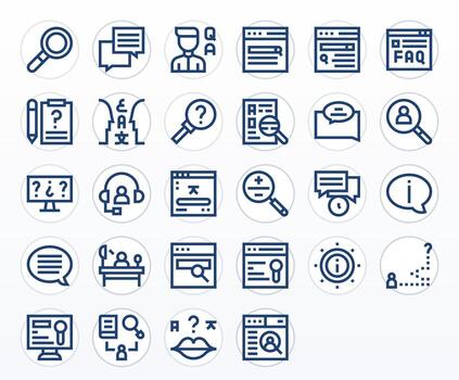 consulta icono conjunto con 28 negrita línea 256x256 detalle mejorado gráficos vector