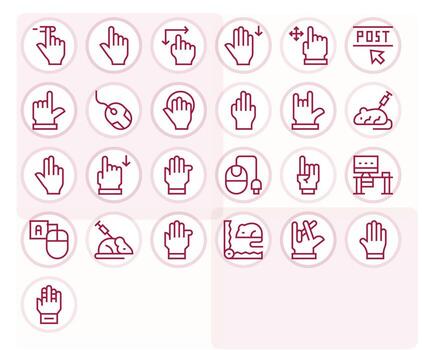 25 íconos para ratón presentando retina Listo píxel alineado regular línea gráficos vector