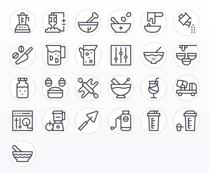 25 íconos inspirado por mezcla en píxel optimizado 256x256 regular línea calidad vector