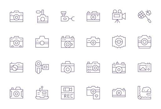 capturar esencial conjunto incluso 24 monitor Perfecto Delgado línea 128x128 íconos vector